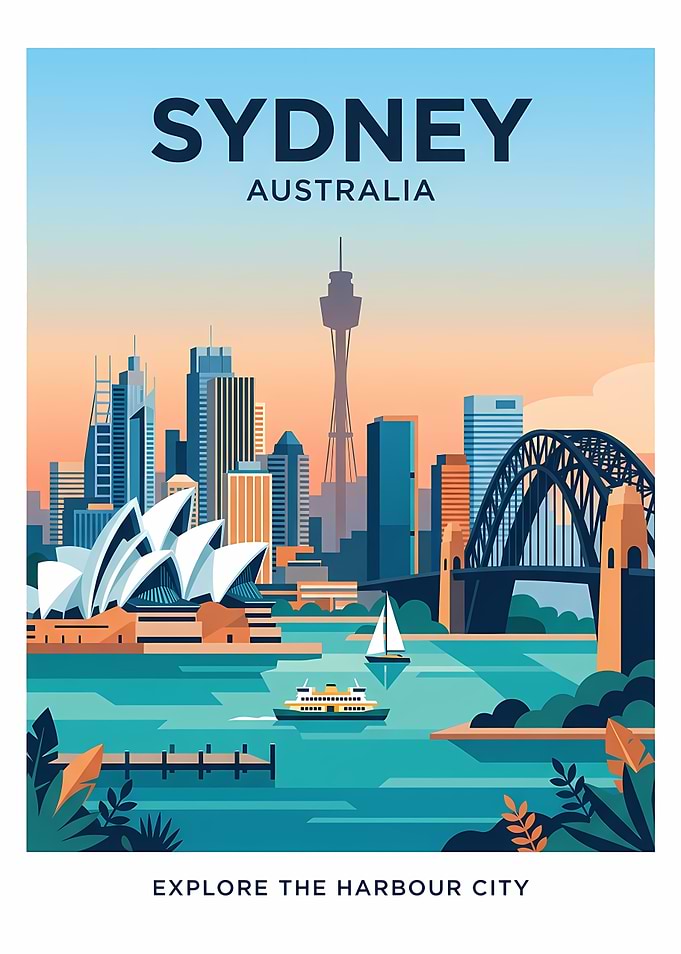 Sydney Australia Travel Poster