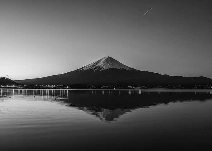 Mount Fuji Reflection at Twilight
