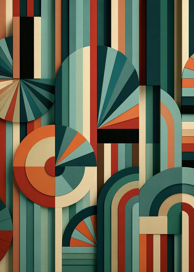 Mid-Century Modern Geometric Abstract Art