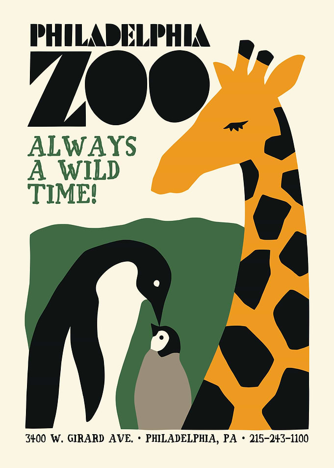 Philadelphia Zoo Vintage Style Poster