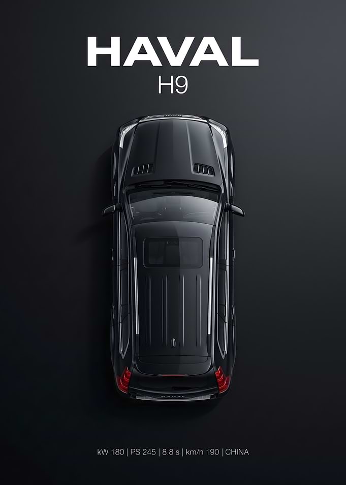 Haval H9 SUV Top View Poster