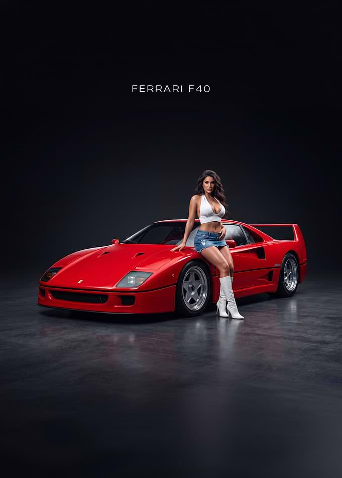 Ferrari F40 Car Poster