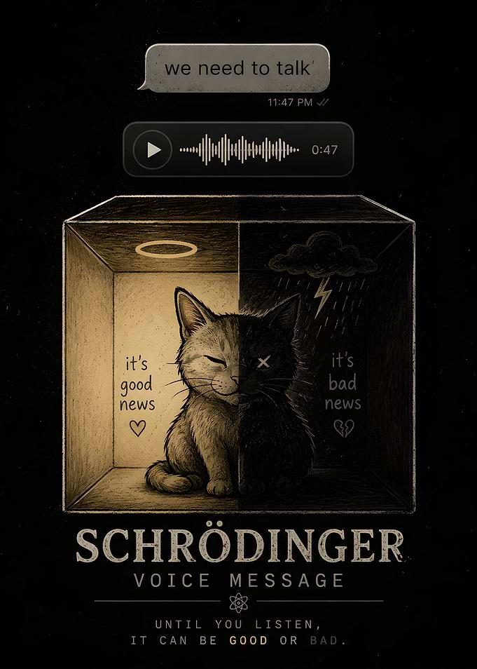 Schrödinger's Cat Voice Message Illustration