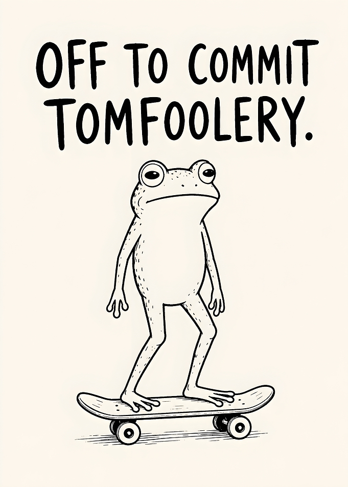Frog on a Skateboard Illustration