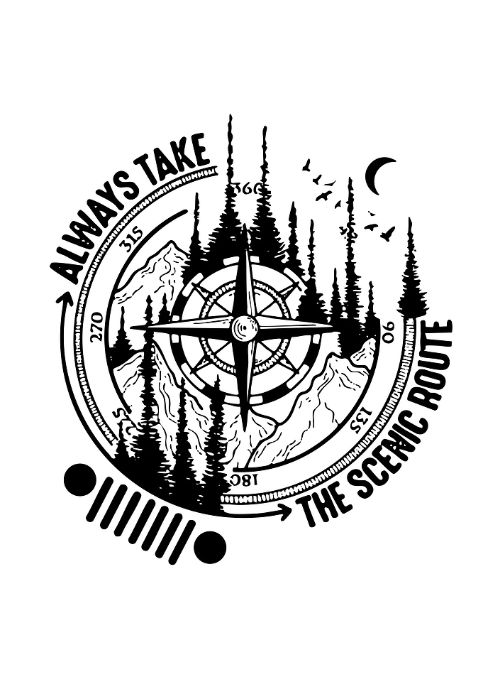 Always Take The Scenic Route Compass