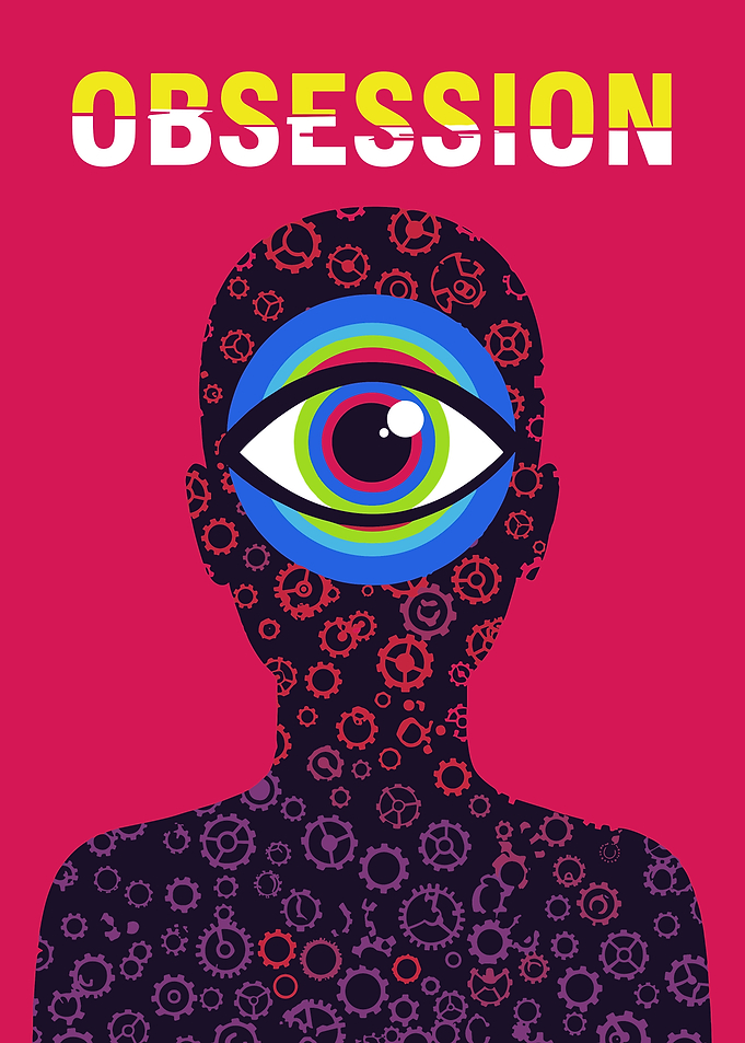 Obsession Abstract Human Silhouette Poster