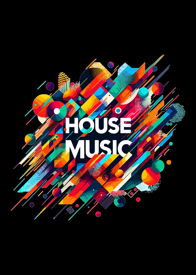 Vibrant Abstract House Music Poster