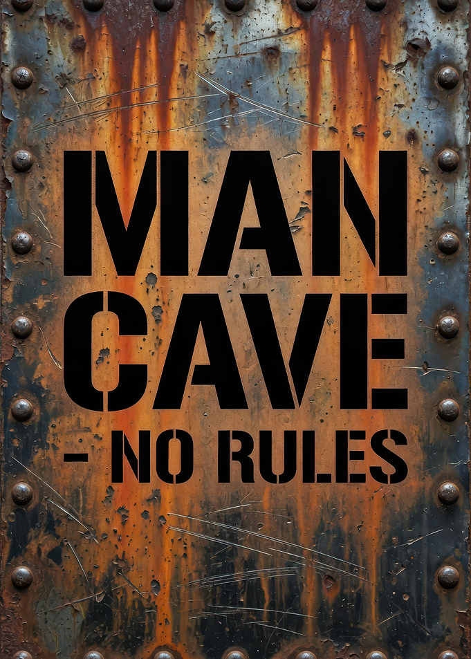 Man Cave No Rules Metal Sign