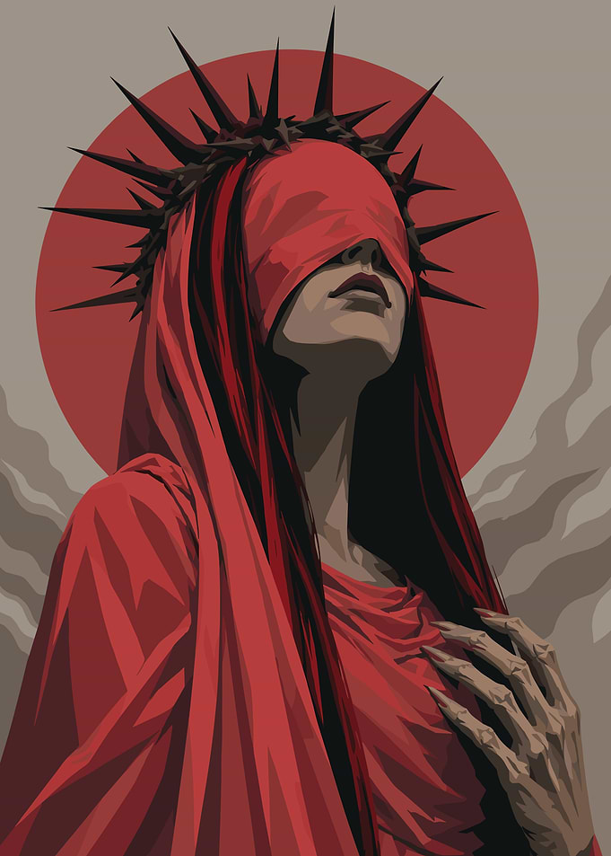 Blindfolded Figure with Crown of Thorns