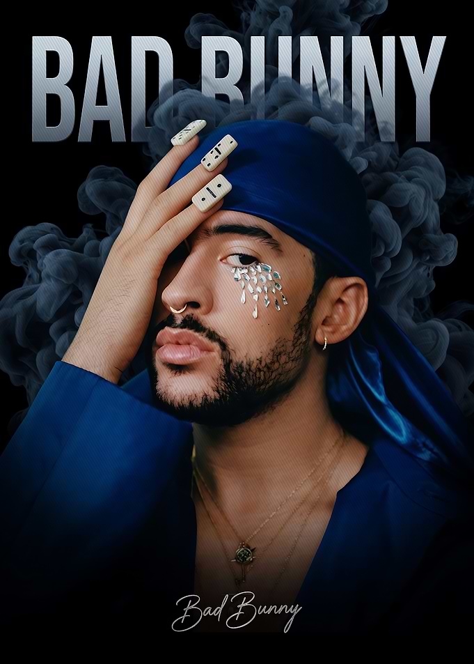 Bad Bunny Portrait Poster