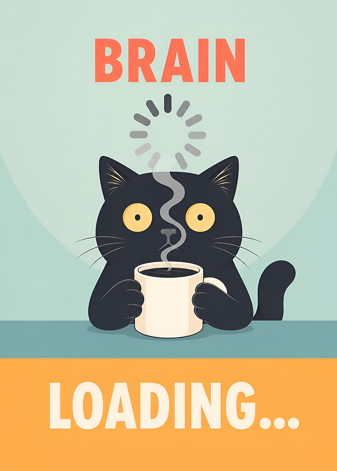 Cat Coffee Poster