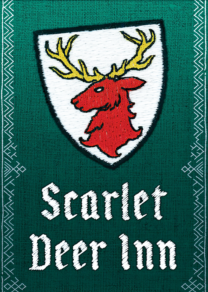 Scarlet Deer Inn Embroidered Banner