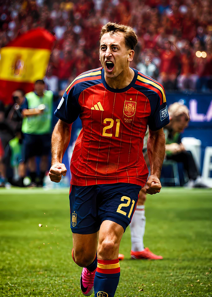 Spanish Football Player Celebrating Goal