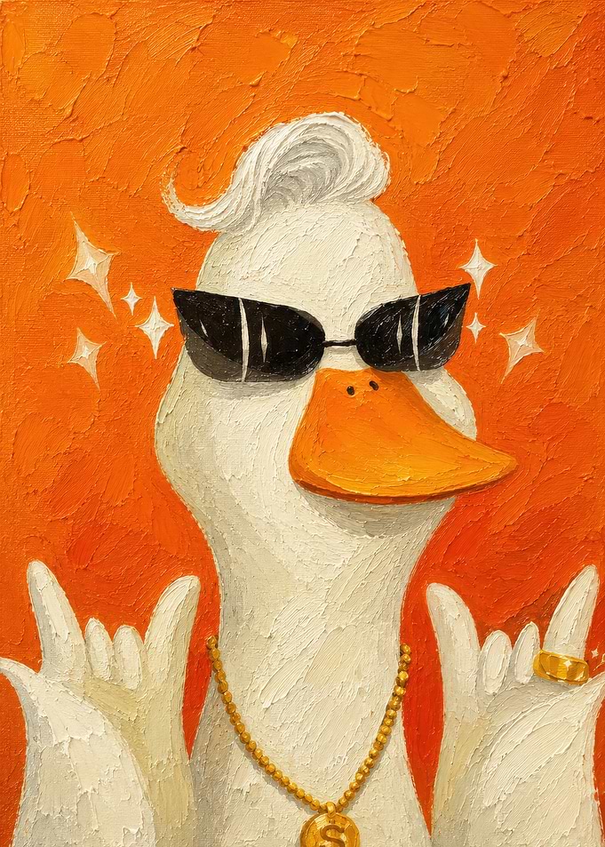 Cool Rocking Duck Painting