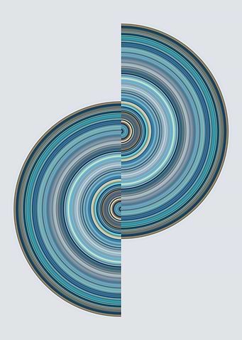 Abstract Blue Concentric Circular Pattern
