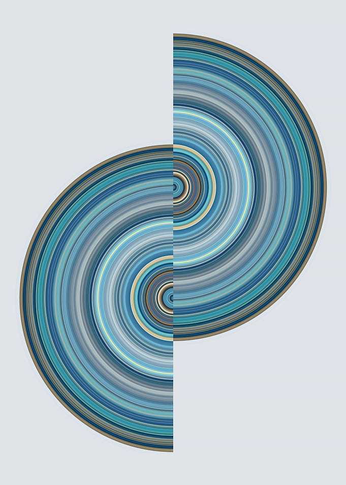 Abstract Blue Concentric Circular Pattern