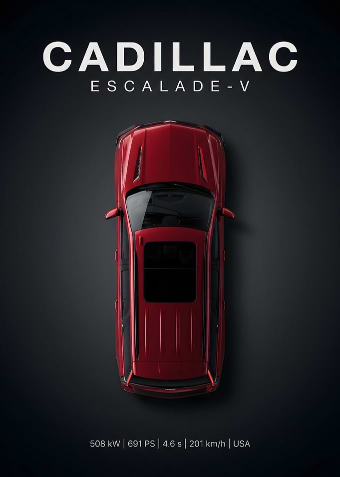 Cadillac Escalade-V Top View Poster