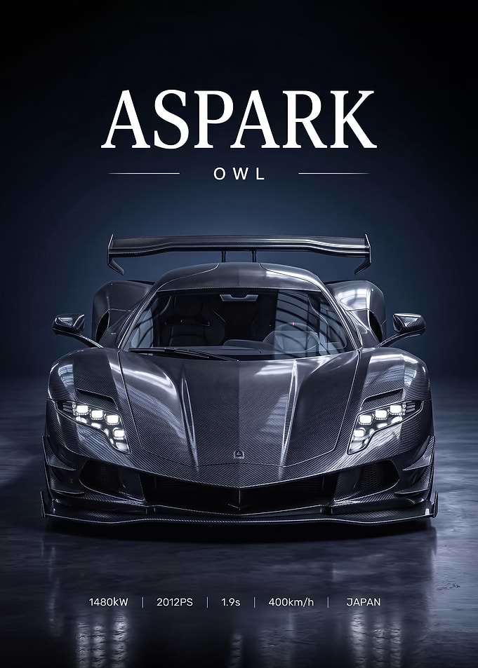 sleek Aspark Owl Electric Hypercar Poster