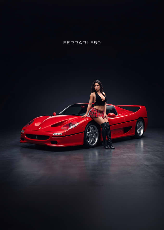Ferrari F50 Car Poster