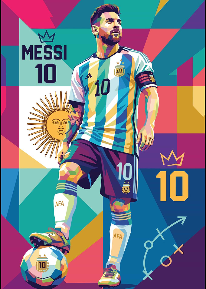 Lionel Messi Pop Art Poster
