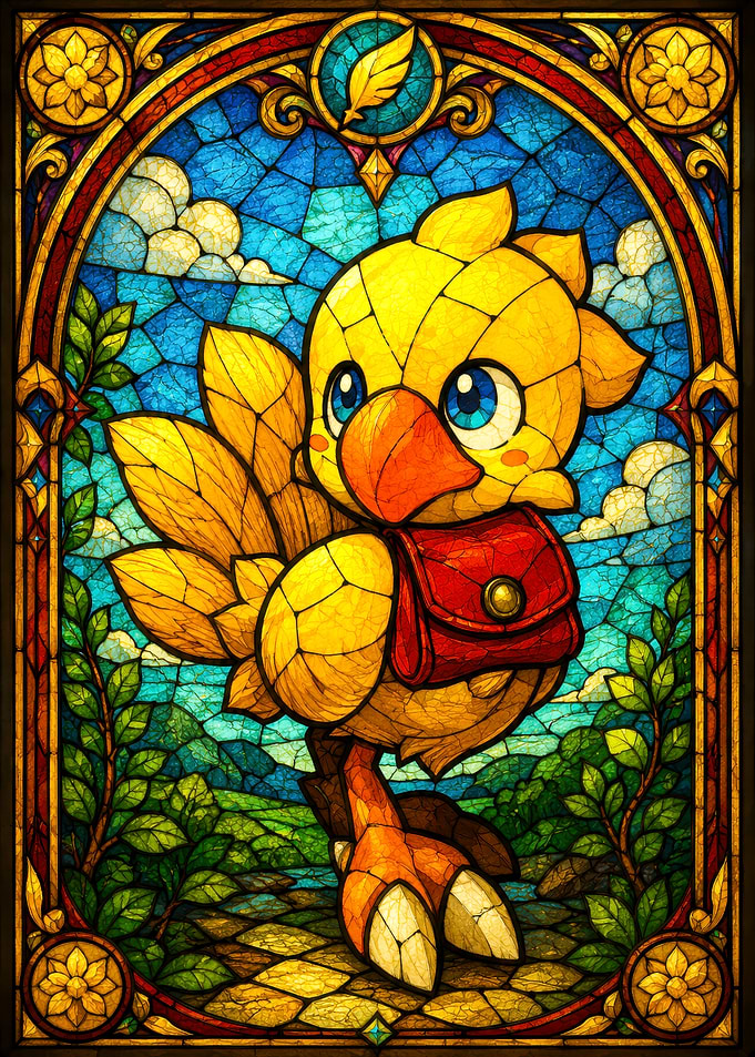 Stained Glass Chocobo Art