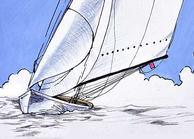 Sketch of a Sailing Boat