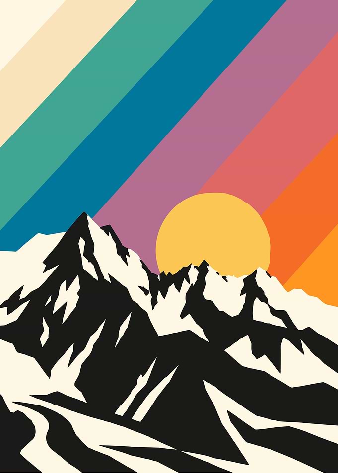 Mountain Sunburst Wall Art