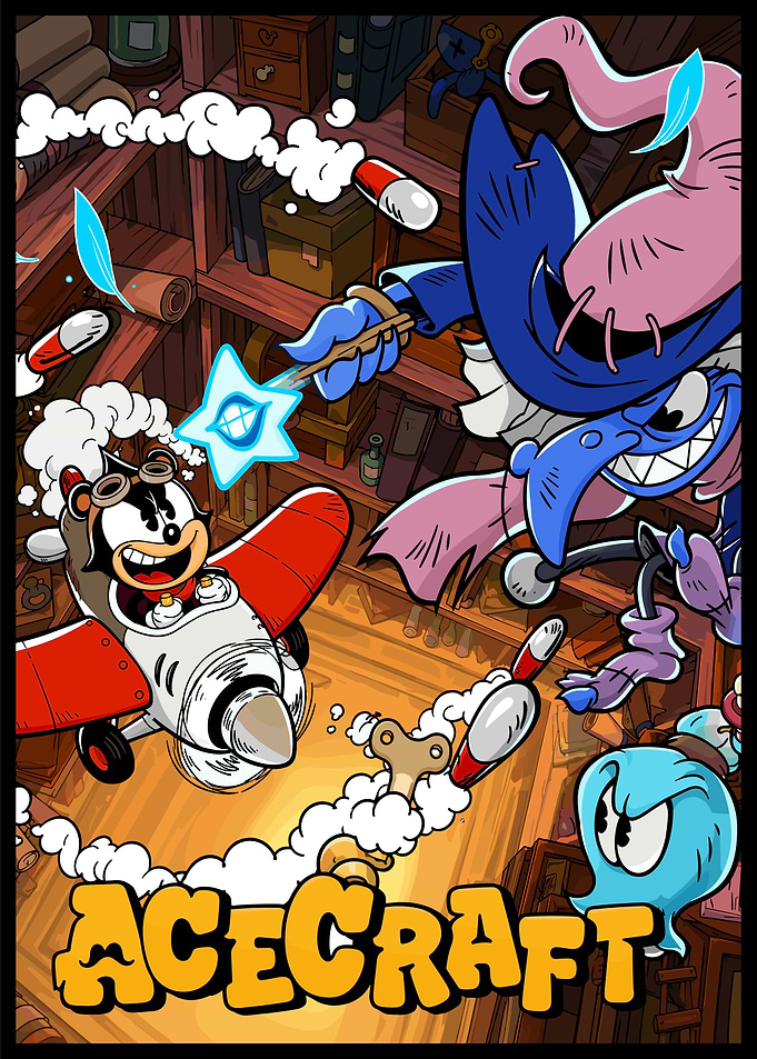 Acecraft Retro Cartoon Style Poster