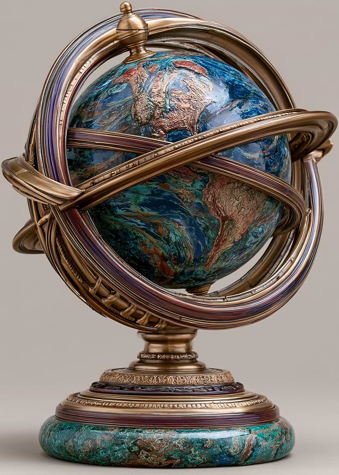 Ornate Antique Armillary Sphere Globe