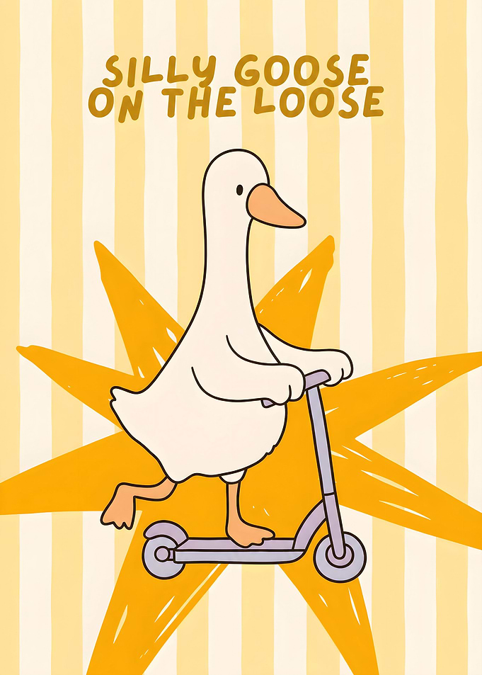 Silly Goose on a Scooter