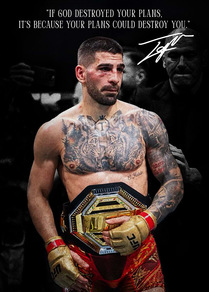 Ilia Topuria UFC Champion Inspirational Poster