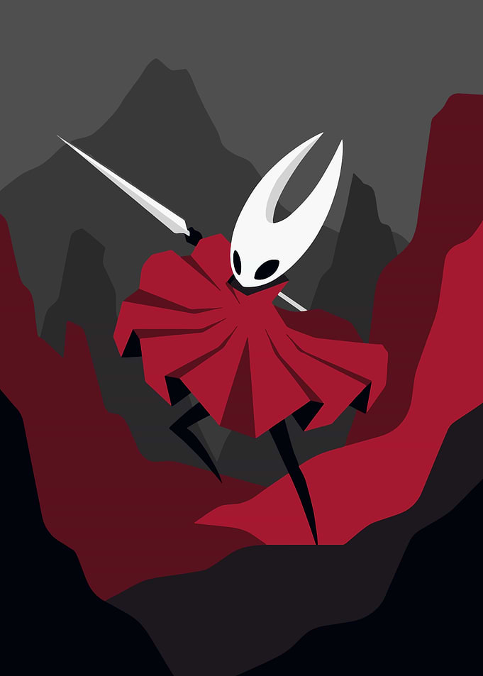 Hornet from Hollow Knight Minimalist Art