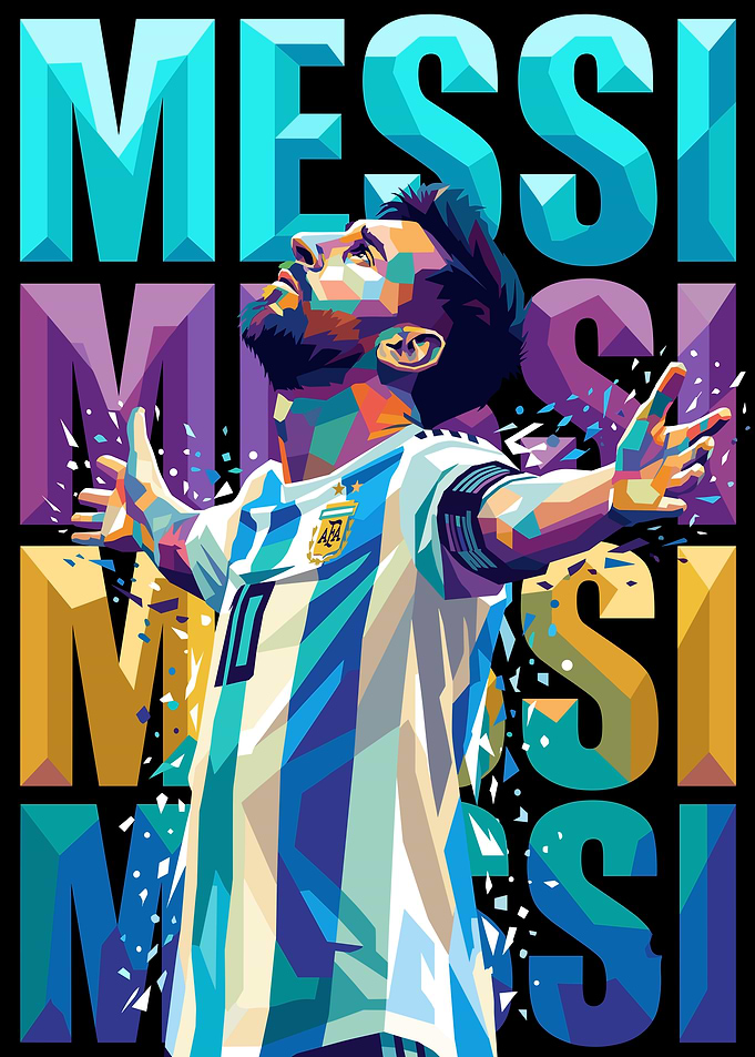 Lionel Messi Pop Art Poster