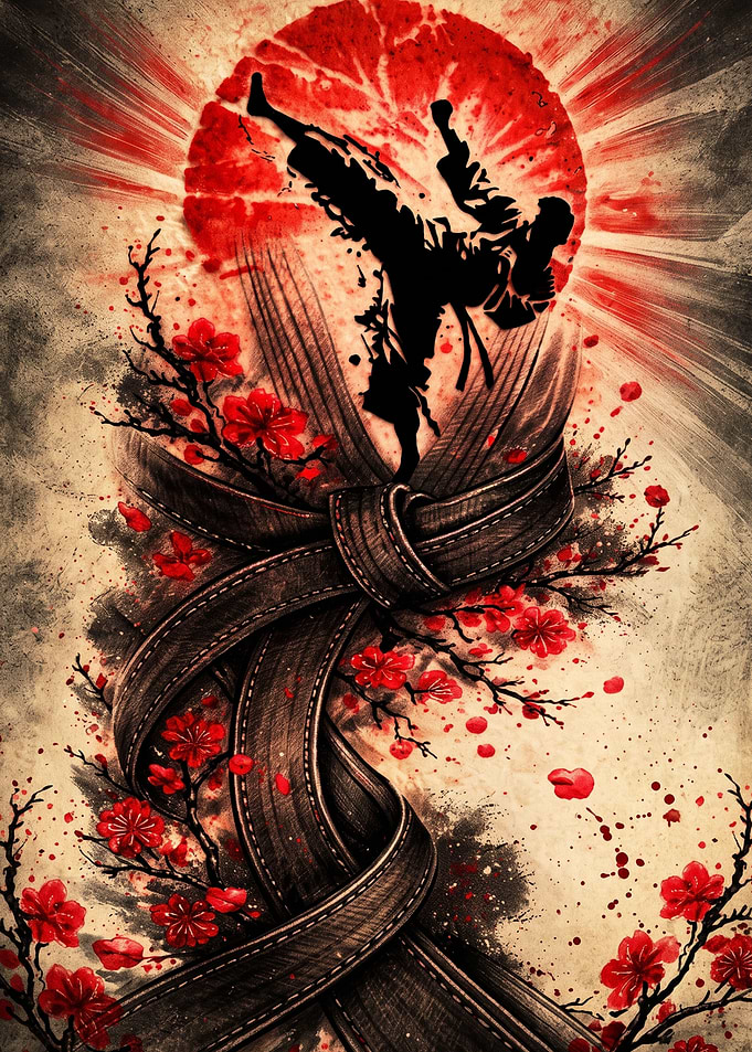 Martial Arts Black Belt Cherry Blossom