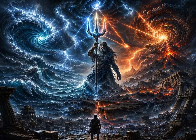 Poseidon Rising Amidst Chaos