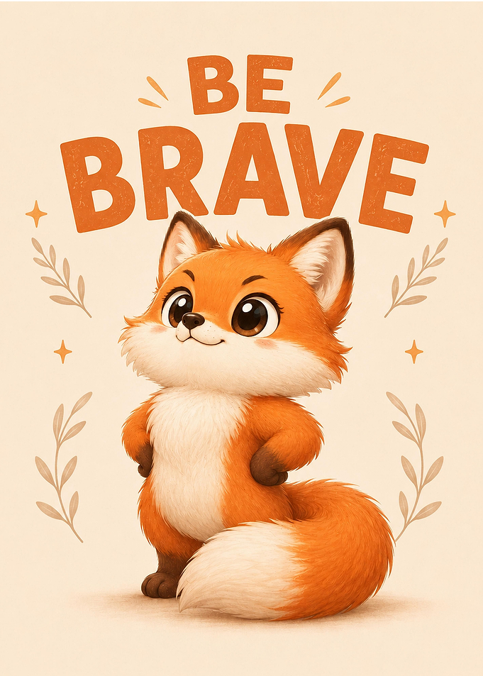Cute Brave Fox Inspirational Poster