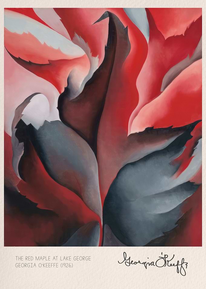 Georgia O'Keeffe Red Maple Painting