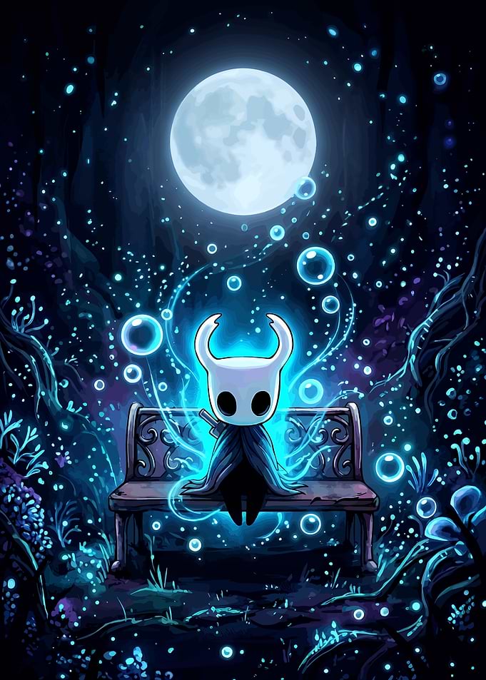 Hollow Knight Resting on Bench