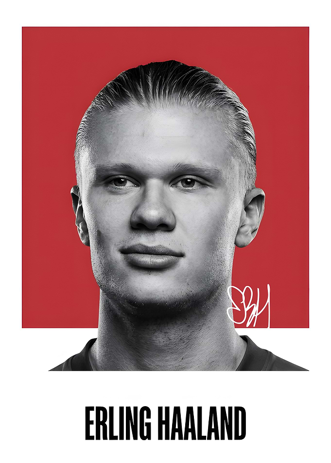 Erling Haaland Portrait Poster