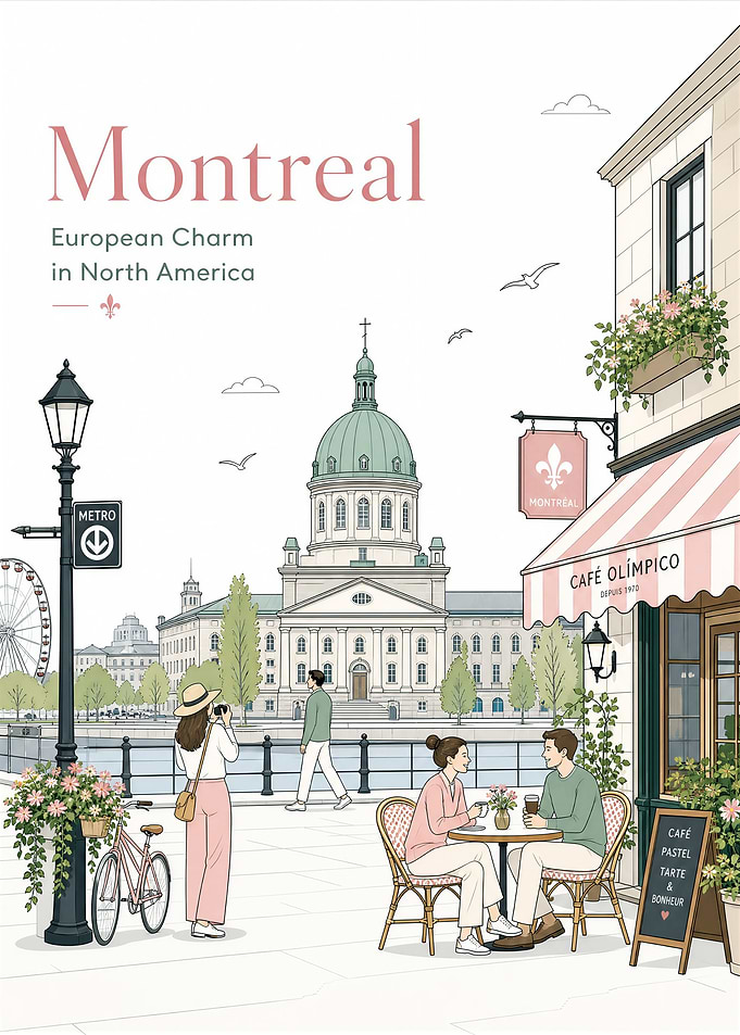 Montreal Vintage Travel Scene