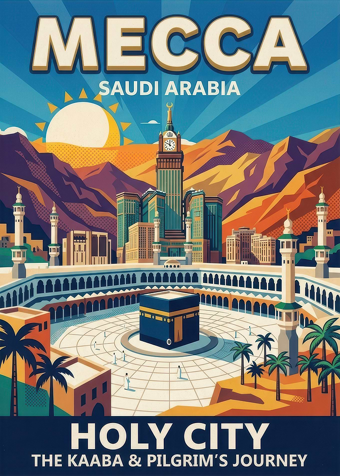 Mecca Saudi Arabia Travel Poster