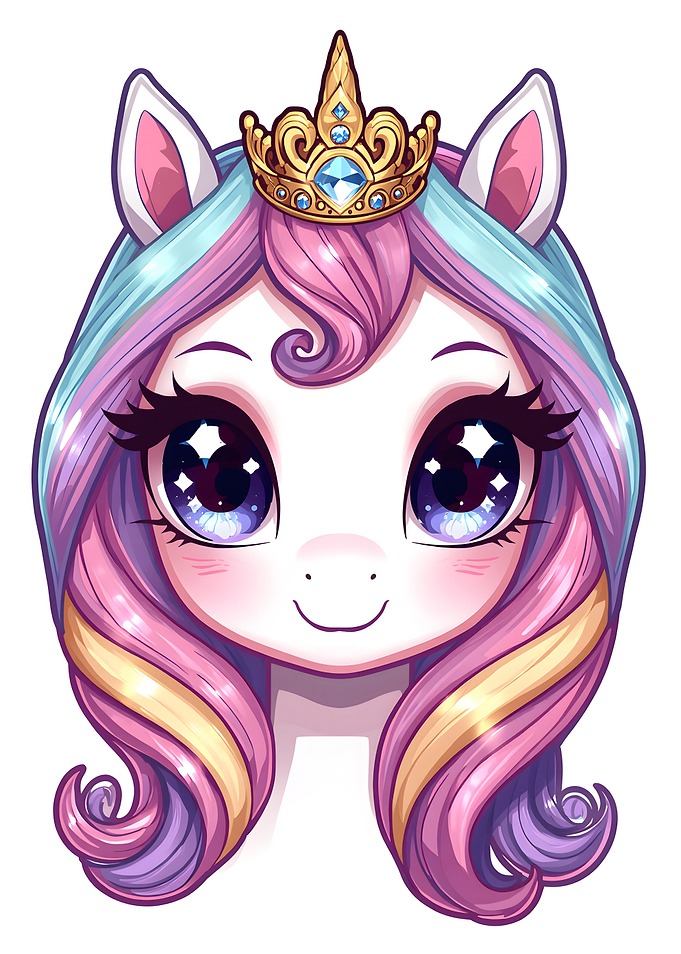 Cute Princess Unicorn Portrait