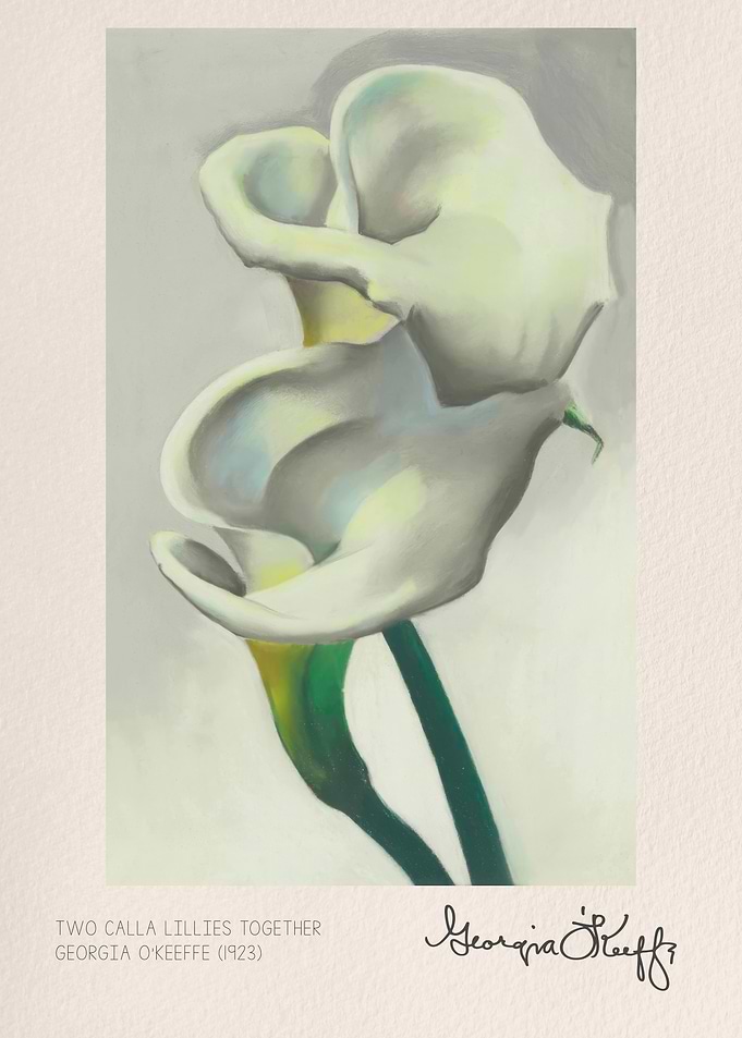 Two Calla Lillies Together by O'Keeffe