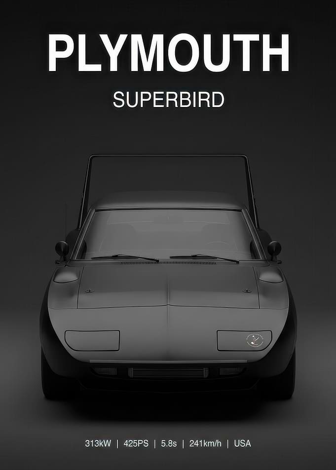 Plymouth Superbird Minimalist Car Poster