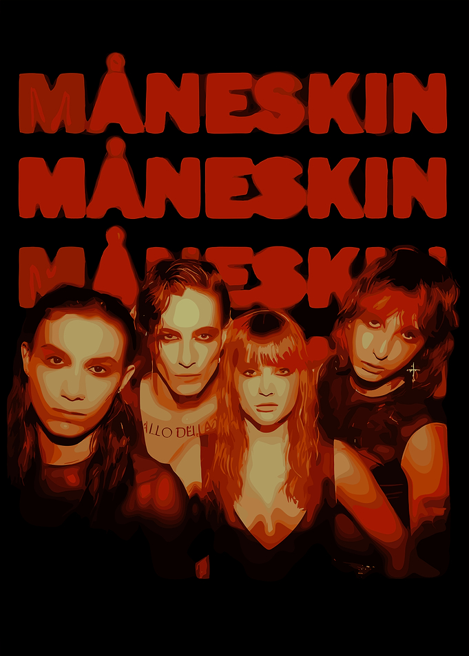Måneskin Band Portrait Graphic