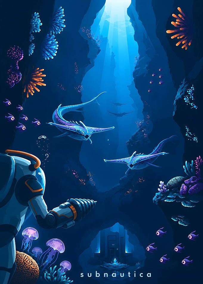 Subnautica Underwater Exploration Poster