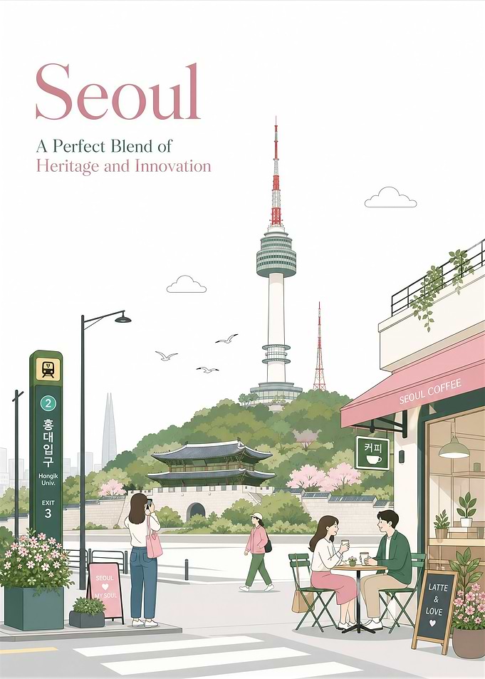 Seoul Vintage Travel Scene
