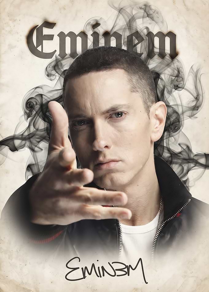 Eminem Portrait with Smoke Effect