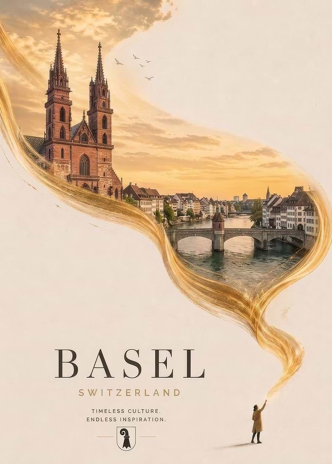 Basel Switzerland Travel Poster