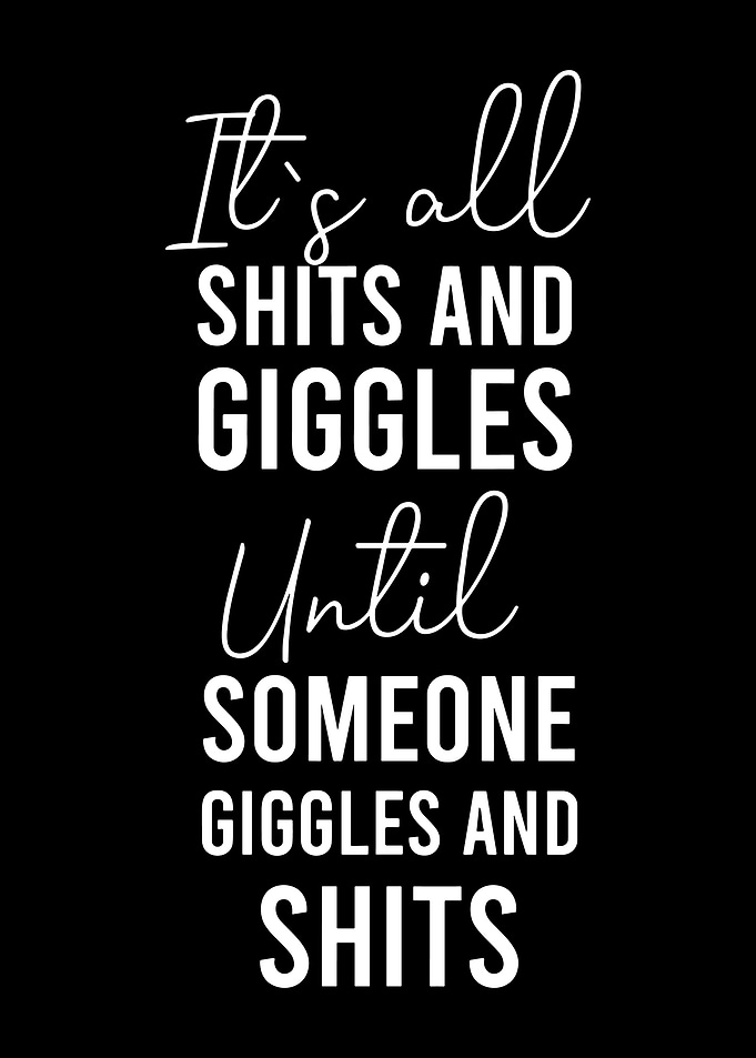 Minimalist Funny Quote Typography Poster Black and White Modern Wall Art